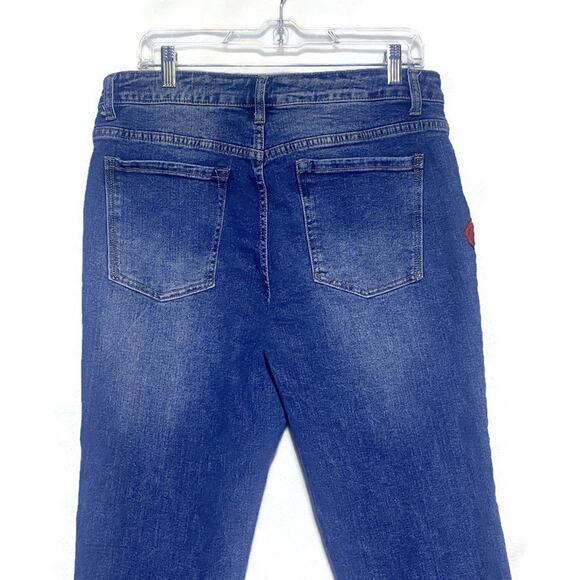 Boston Proper Jeans Girls Size 16 Embellished With Red Roses - Picture 8 of 9